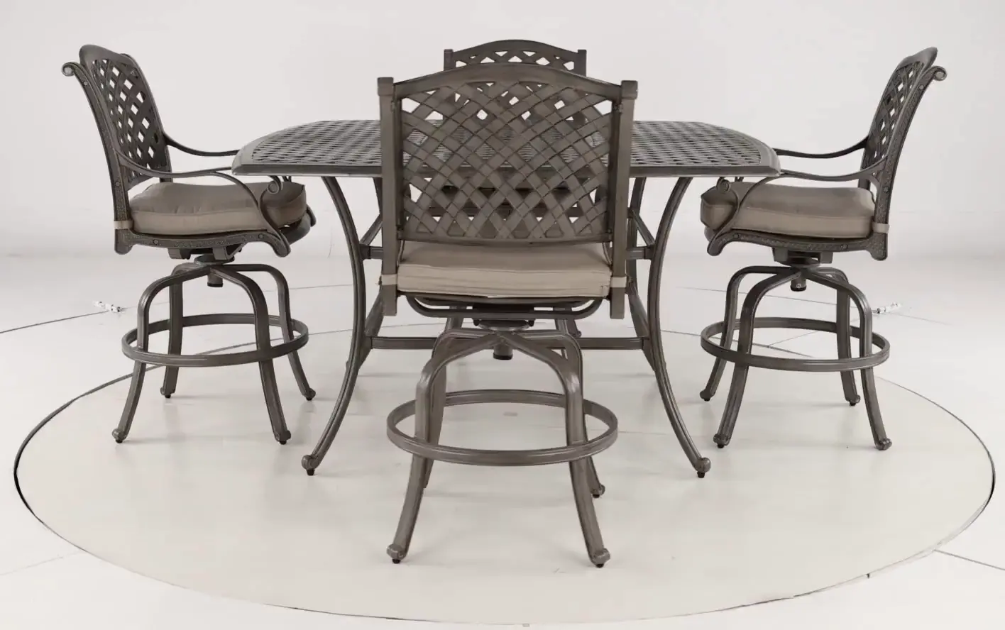 Macan 5 Piece Bar-Height Patio Dining Set with Square Table