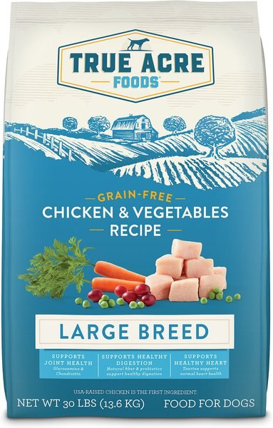 True Acre Foods Large Breed Chicken and Vegetables Recipes Grain-Free Dry Dog Food