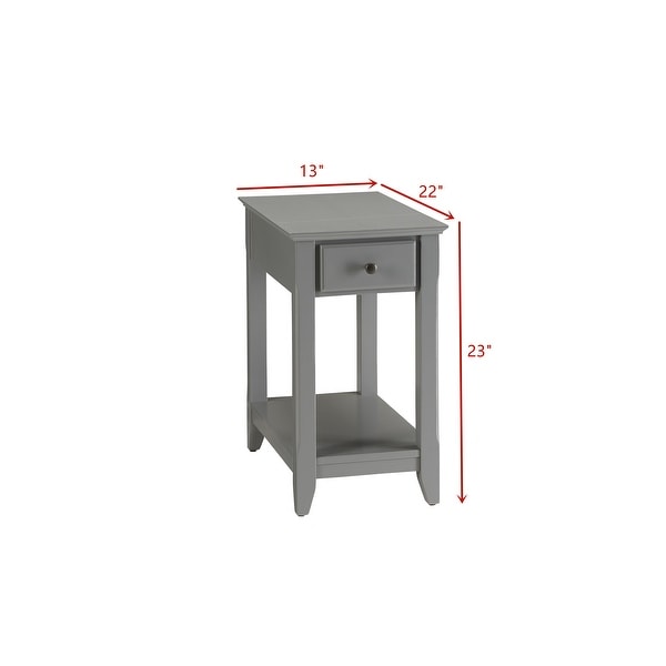 Side Table， Sofa Table Snack Table with Bottom Shelf and 1 Drawer