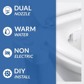 bioBidet BB-270 Non-Electric Economy Class DUO Bidet Attachment in White BB-270