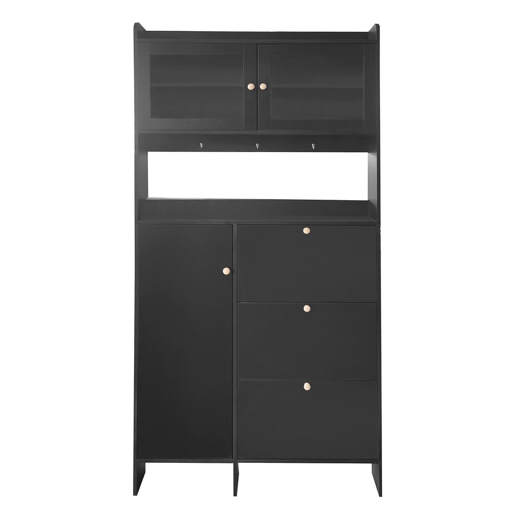 Shoe Cabinet with Open Storage Space