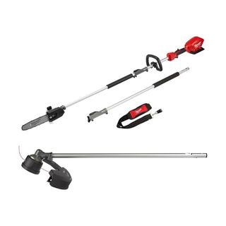 MW M18 FUEL 10 in. 18-Volt Lithium-Ion Brushless Electric Cordless Pole Saw wM18 QUIK-LOK 16 in. String Trimmer Attachment 2825-20PS-49-16-2717