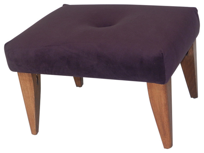 Tufted Suede Footstool   Transitional   Footstools And Ottomans   by Concept Designs  LLC  Houzz