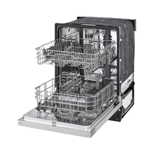 24 Inch Full Console Dishwasher with 15 Place Settings， Front Controls