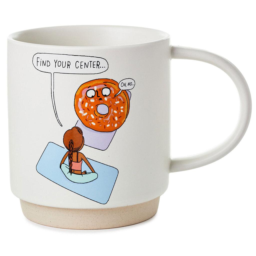 Hallmark  Find Your Center Yoga Funny Mug, 16 oz.