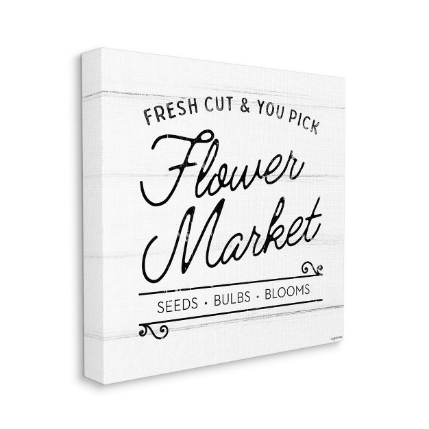 Stupell Industries Flower Market Farm Family Black And White Word Design