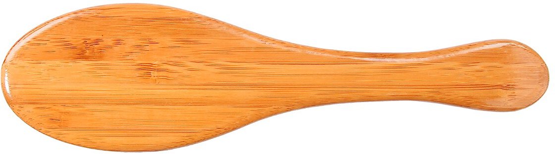 Bass Brushes The Hybrid Pet Groomer Oval Brush， Bamboo-Dark Finish， Large