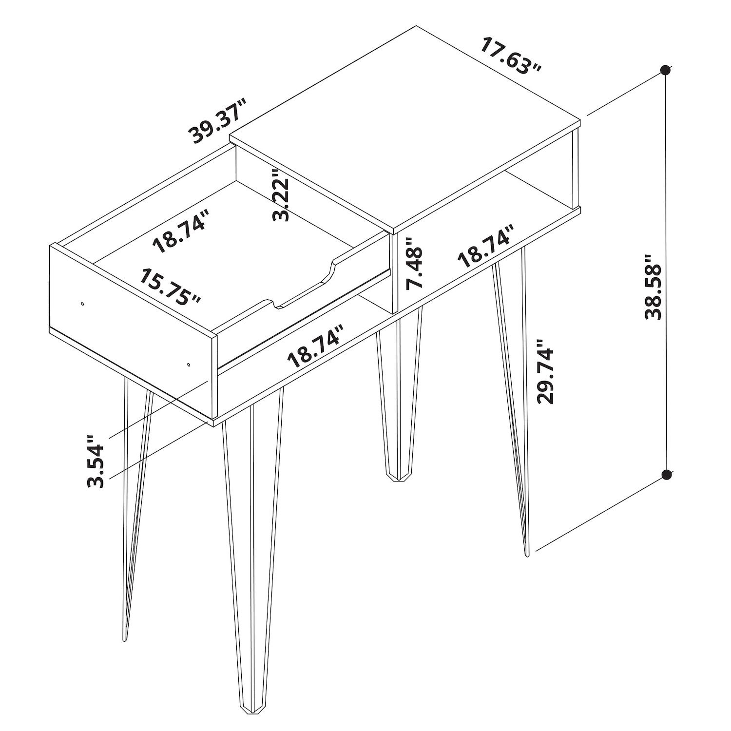 MANHATTAN COMFORT Rockefeller Entryway Console Table