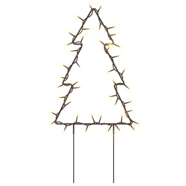 vidaXL Christmas Light Decorations with Spikes 3 pcs Tree 50 LEDs 11.8