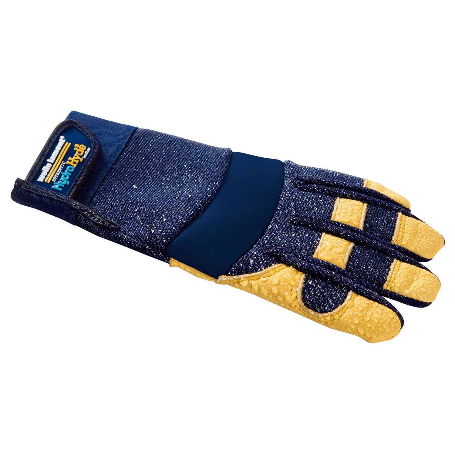 Wells Lamont HydraHyde Men\u0027s Water Resistant Work Gloves Blue/Yellow L 1 pair