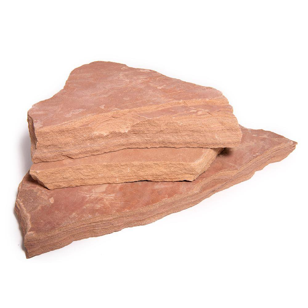Southwest Boulder  Stone 12 in. x 12 in. x 2 in. 30 sq. ft. Arizona Rosa Natural Flagstone for Landscape Gardens and Pathways 02-0181