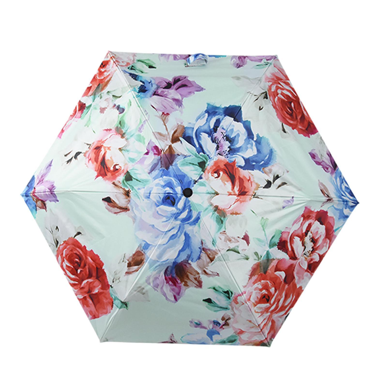 Compact Umbrella Lightweight Compact Manual Open And Close Umbrella For Rain Red Blue Coating