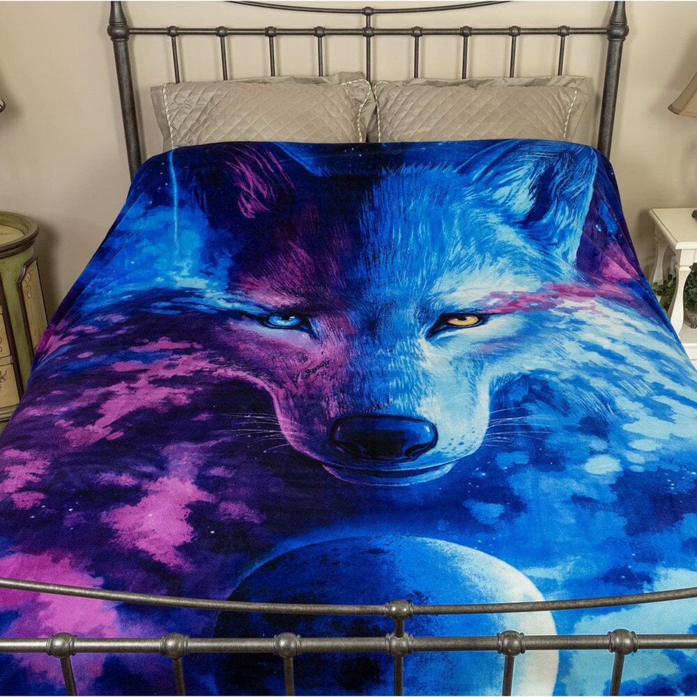 Celestial Wolf Super Soft Full/Queen Size Plush Fleece Blanket