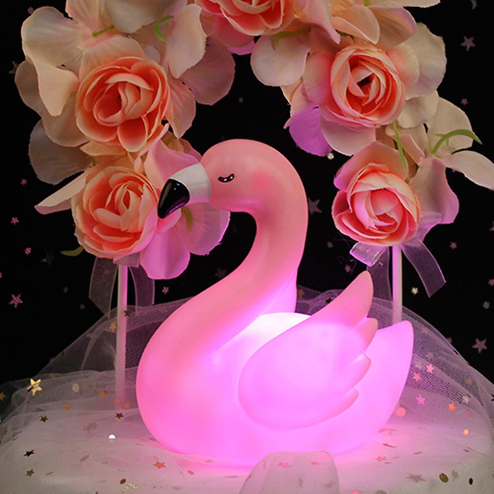 3v Led Night Lamp Lovely Pink Swan Children Bedroom Lamp Home Decoration Birthday Giftwhite Light