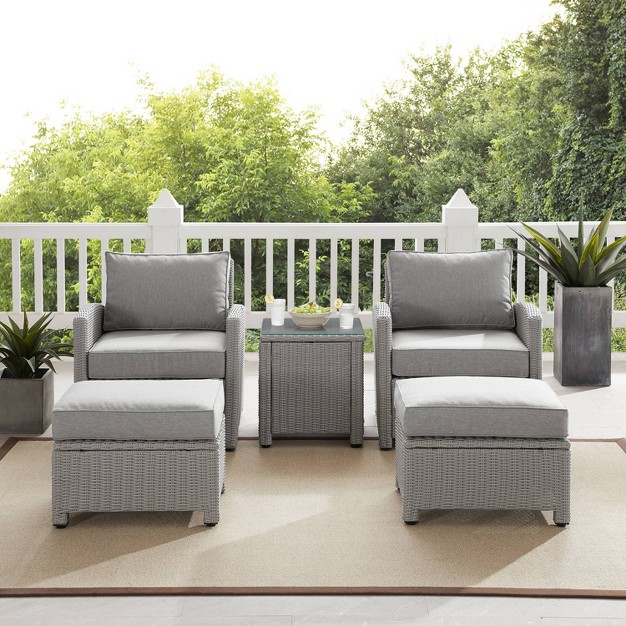 Crosley 5pc Bradenton Wicker Outdoor Patio Seating Set