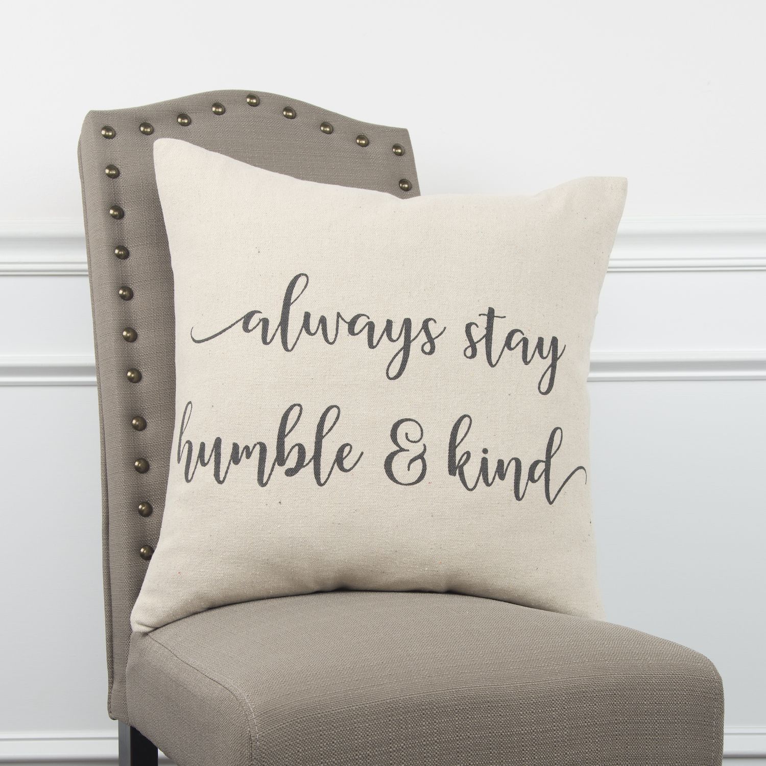 Rizzy Home Always Stay Humble Down Fill Throw Pillow