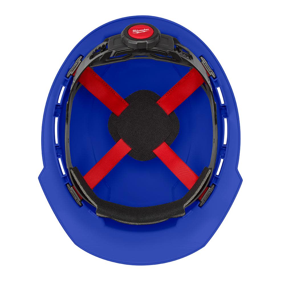 Milwaukee Front Brim Vented Hard Hat with 4pt Ratcheting Suspension Type 1 Class C Blue