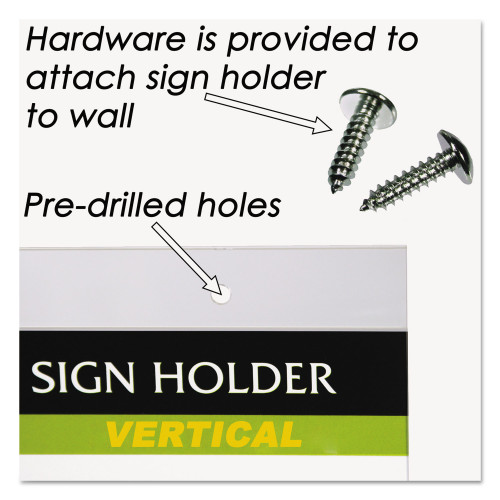 Nu Clear Plastic Sign Holder， Wall Mount， 8.5 x 11 (38011Z)