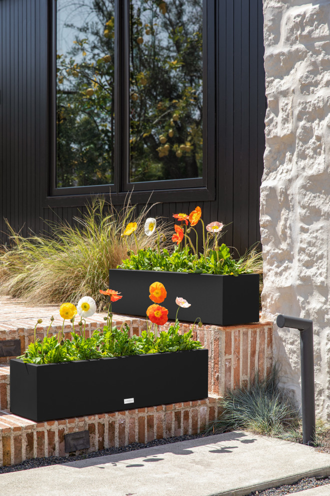 Veradek Block Series Trough 36 quotPlanter   Transitional   Outdoor Pots And Planters   by Veradek  Houzz