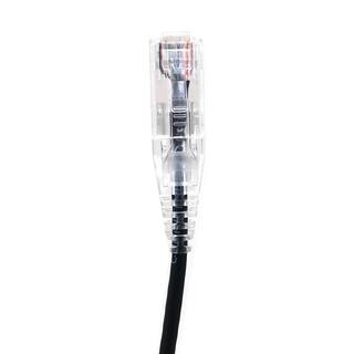 Micro Connectors Inc 3 ft. 28AWG Ultra Slim CAT6 Patch Cables Black (5 per Pack) E08-003B-SL5