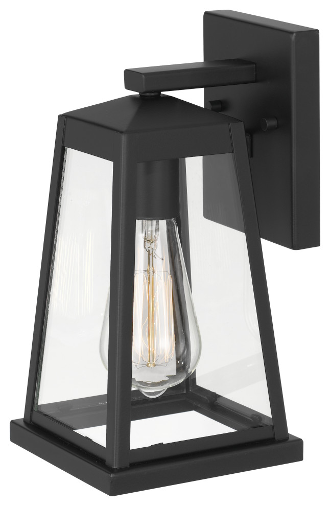 Edisto 11 quot1 Light Matte Black Painted Outdoor Wall Sconce Lamp   Transitional   Outdoor Wall Lights And Sconces   by Worldwide Lighting  Houzz