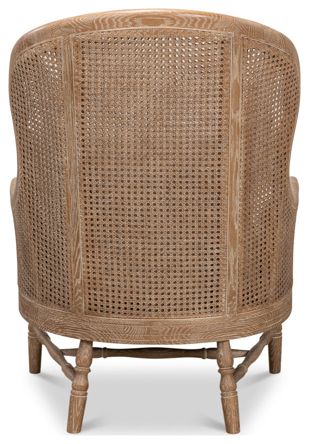 Randolph Wing Accent Chair Cane and Wood Frame   Traditional   Armchairs And Accent Chairs   by Sideboards and Things  Houzz