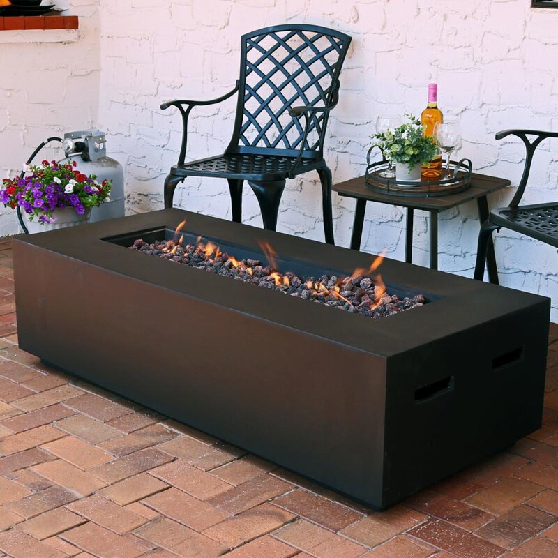 Ultimate Patio 56-Inch Rectangular Propane Gas Fire Pit Coffee Table