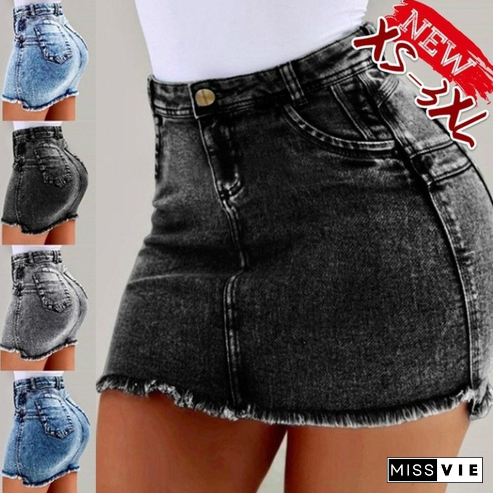 Women Denim Skirts Short Skirt Jeans Slim Fit Casual Skirt