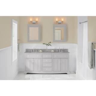 Home Decorators Collection Fremont 72 in. W x 22 in. D x 34 in. H Freestanding Bath Vanity in Gray with Gray Granite Top MD-V1791