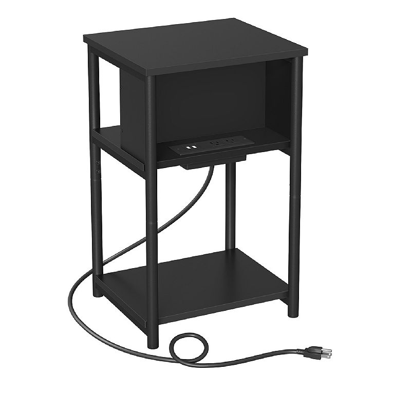 Plug-in Series Side Table Nightstand With Usb Ports And Outlets