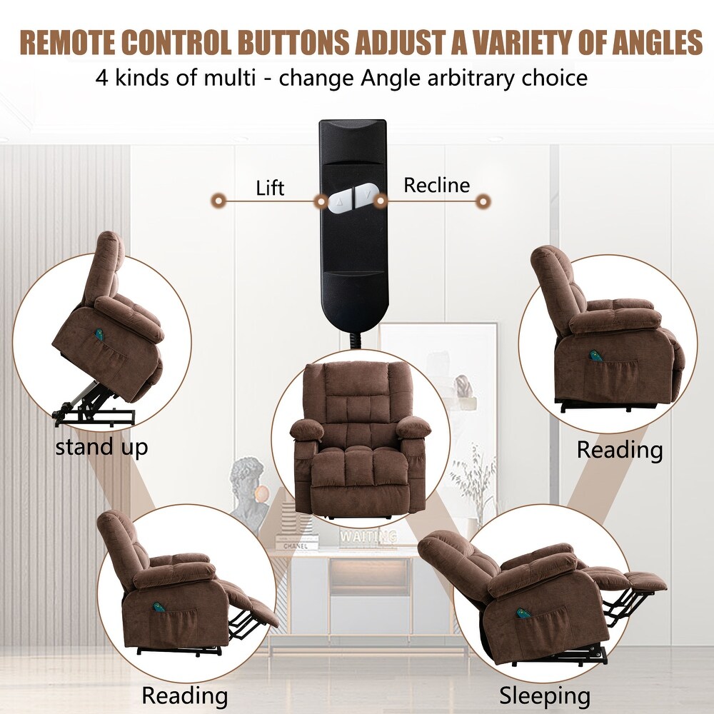 Super Soft And Large Power Lift Recliner Chair with Massage and Heat for Elderly