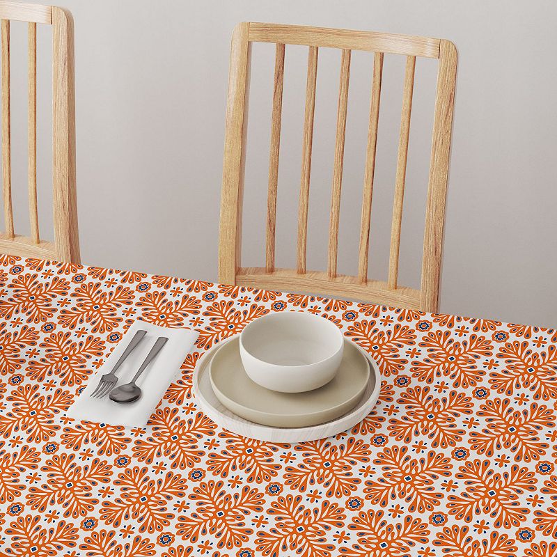 Square Tablecloth， 100% Cotton， 52x52， Floral 167