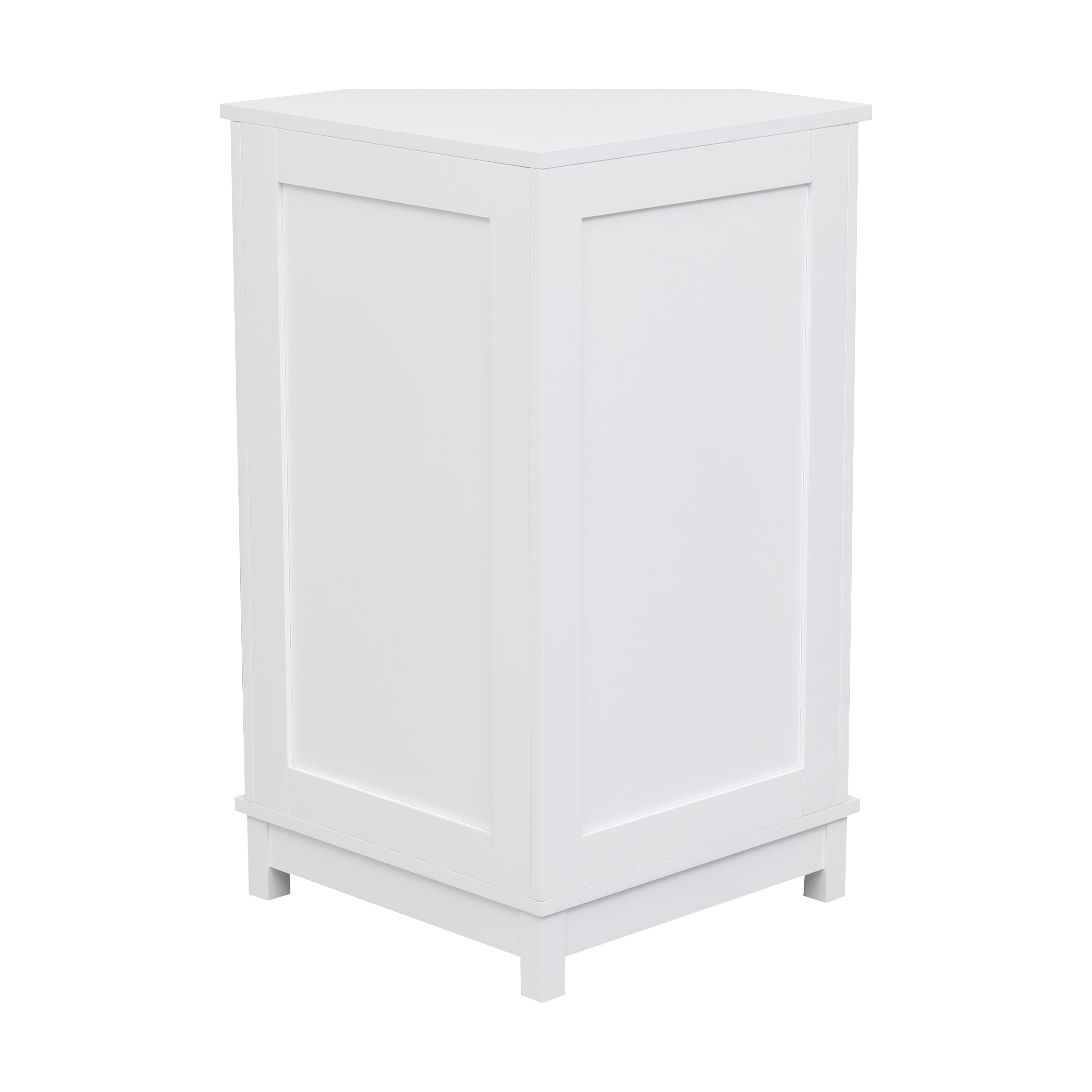 ALPACASSO Bathroom Cabinet, Triangle Storage Cabinet with 2 Shelves and 3 Tiers Storage, Modern MDF Freestanding Cabinet, Bathroom Corner Cabinet, Storage Cabinet Furniture for Home Bathroom, White