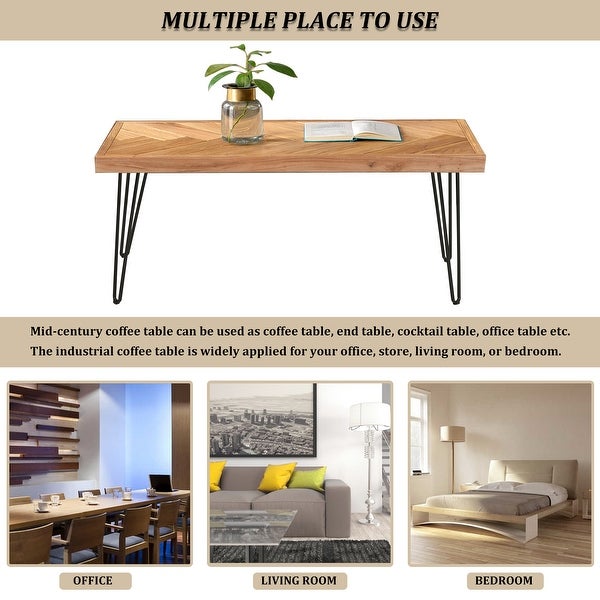 Modern Coffee Table， Easy Assembly Tea Table for Living Room