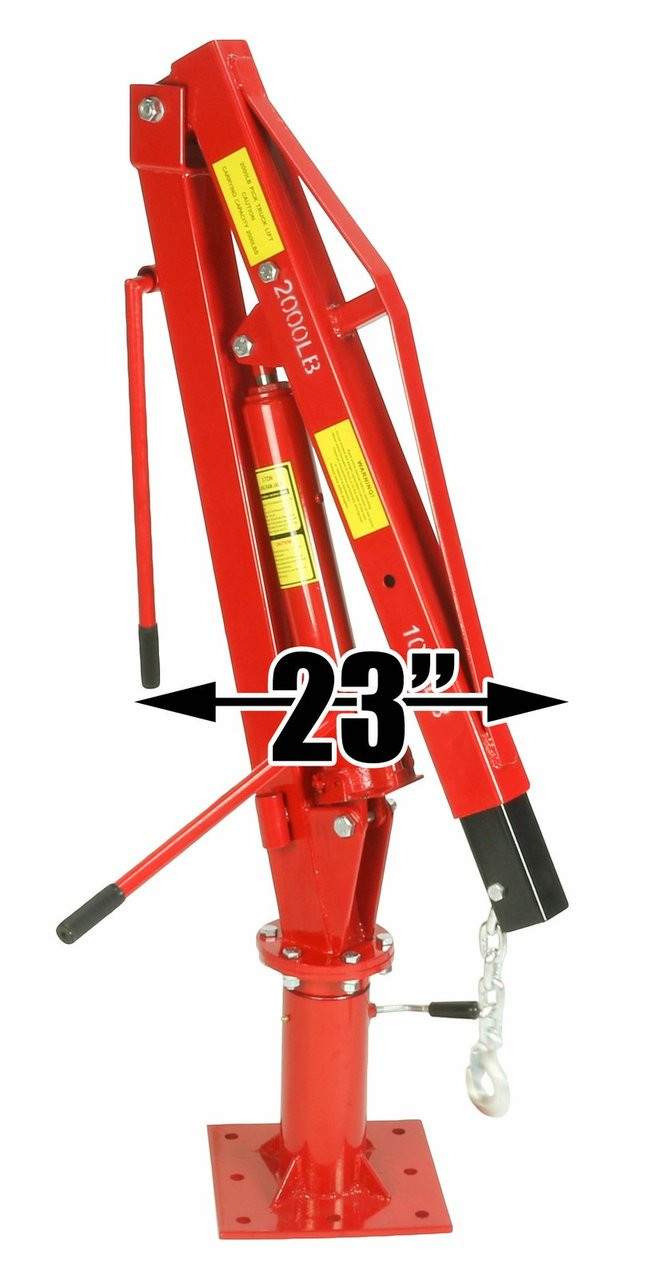 Dragway Tools 1 Ton Crane w/ Swivel Base Hydraulic Jack  Foldable Arm