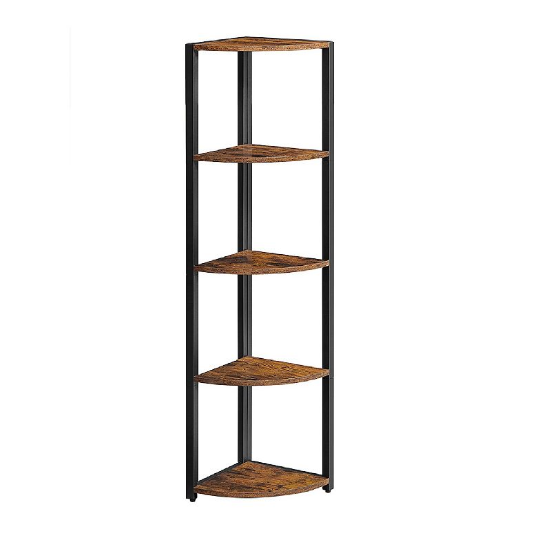 5 Tier Corner Shelf， Corner Bookshelf Small Bookcase