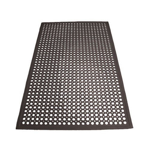 Winco RBM-35K-R 3'x5' Rubber Anti-Fatigue Mat， Rolled， Black