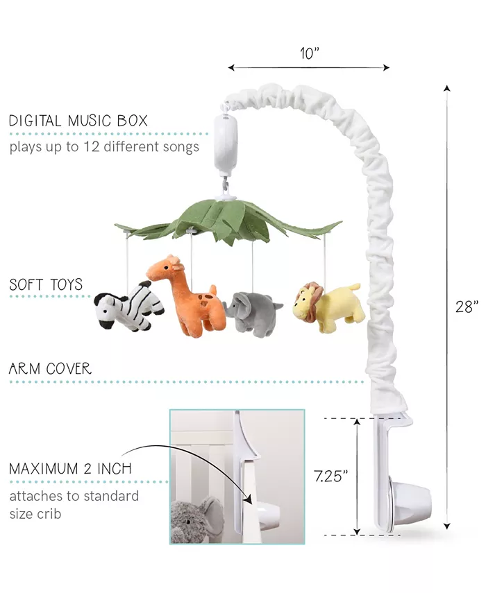 The Peanutshell Safari Animals Musical Mobile