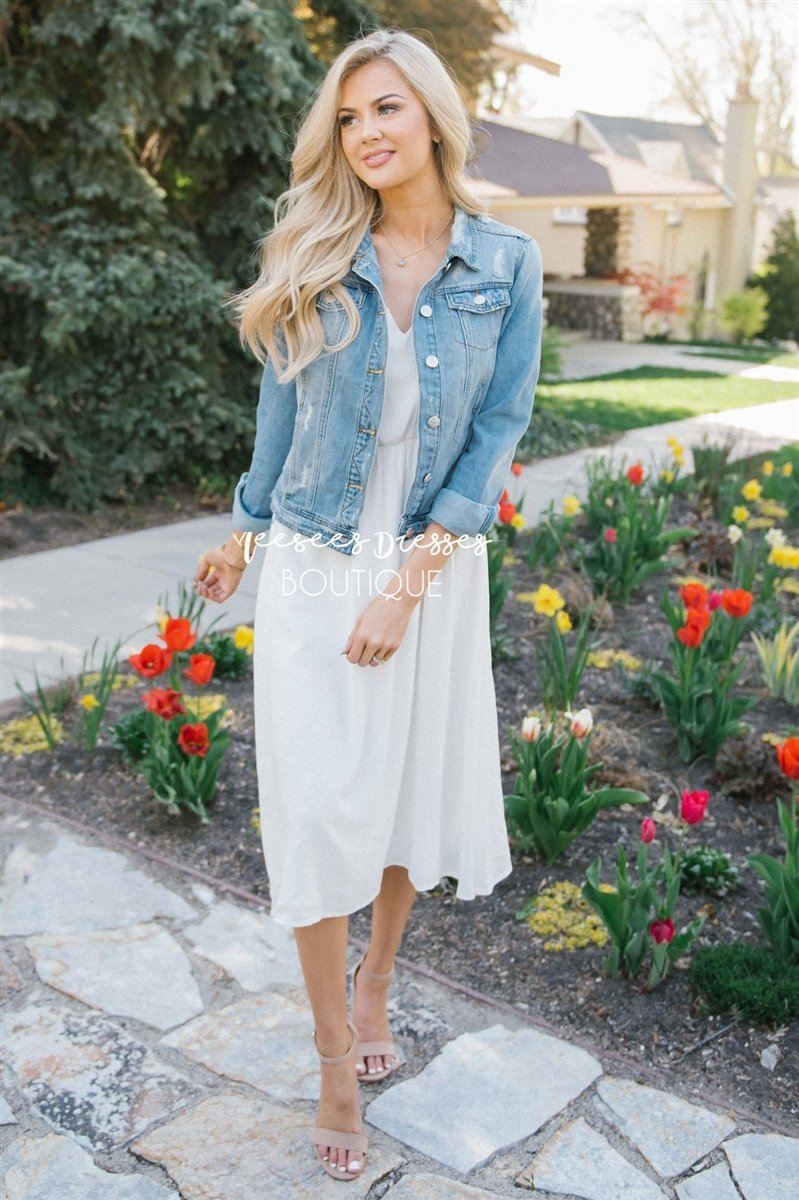 Light Denim Distressed Jean Jacket