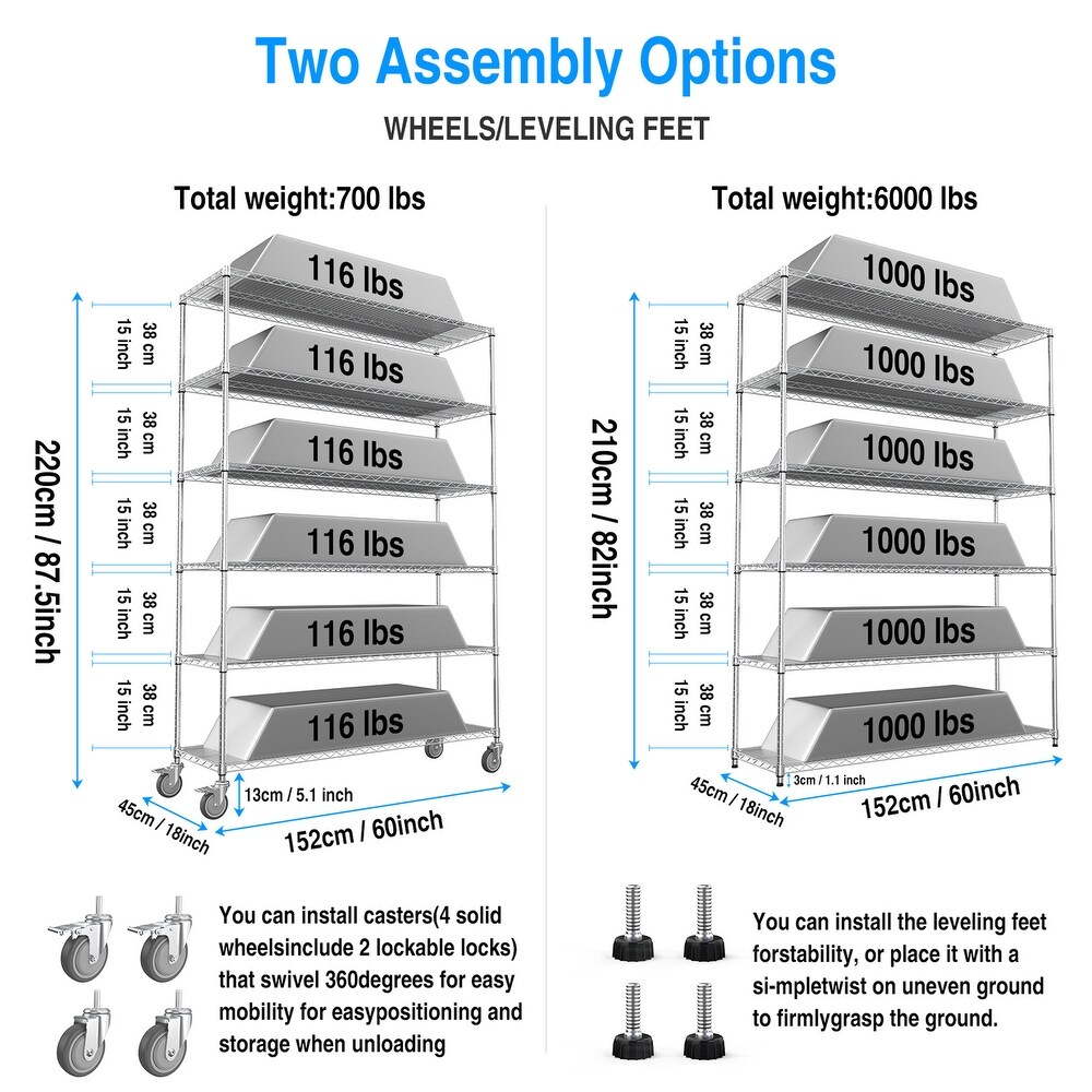 6 Tier Wire Shelving Unit