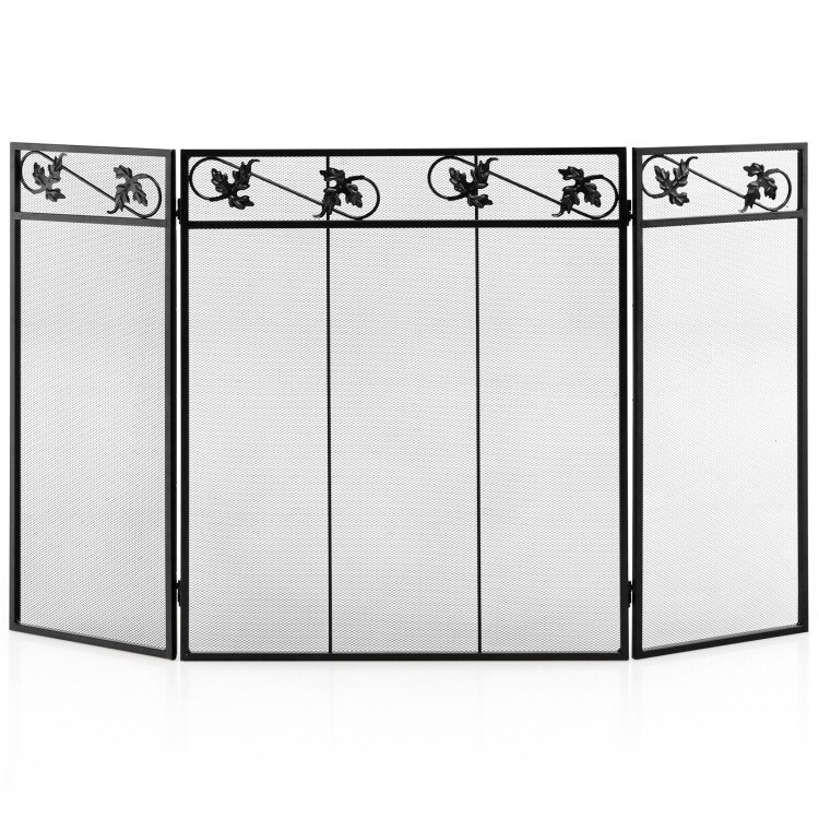 3 Panel Fireplace Screen Decor Cover with Exquisite Pattern