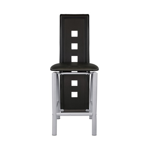 Set of 2pc Modern Style Counter Height Chairs Meta...