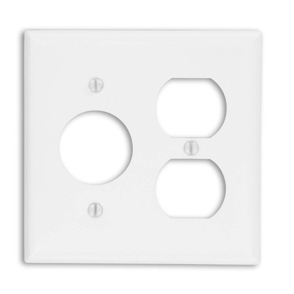 Leviton White 2-Gang 1-Duplex 1-Single Wall Plate (1-Pack) 88046