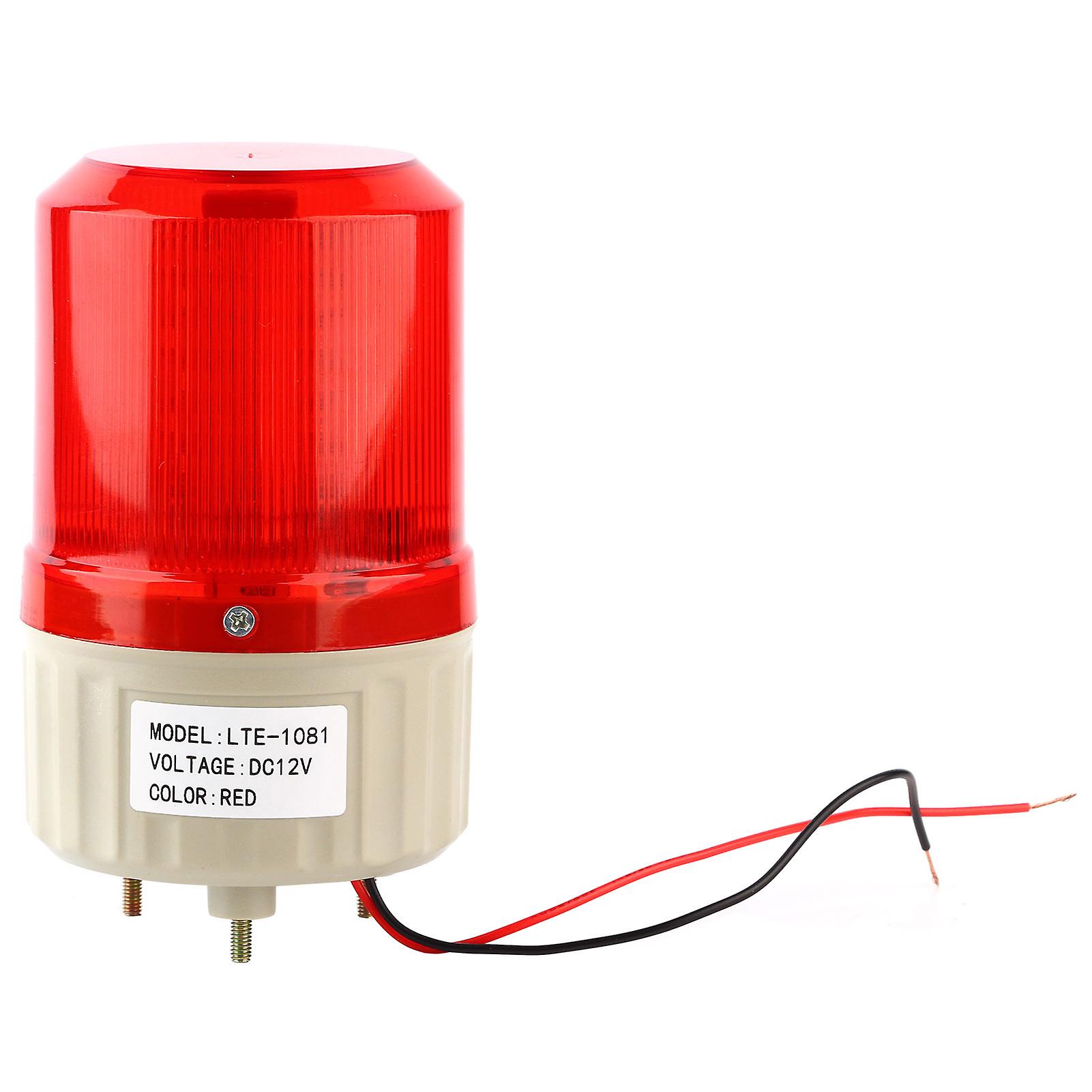 Dc 12v Flash Rotary Warning Light Alarm Lamp Factory Construction Red