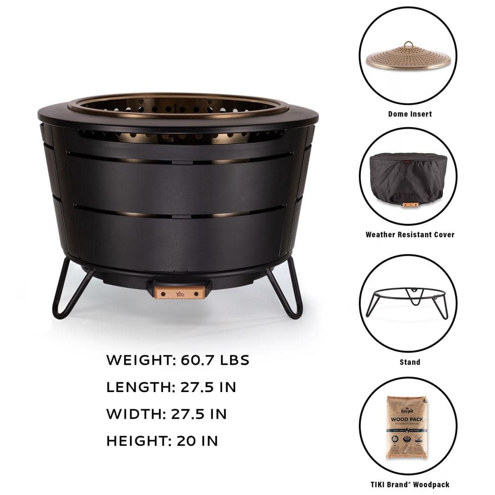 TIKI 27.5 in. Reunion Fire Pit Metal Black 1121001