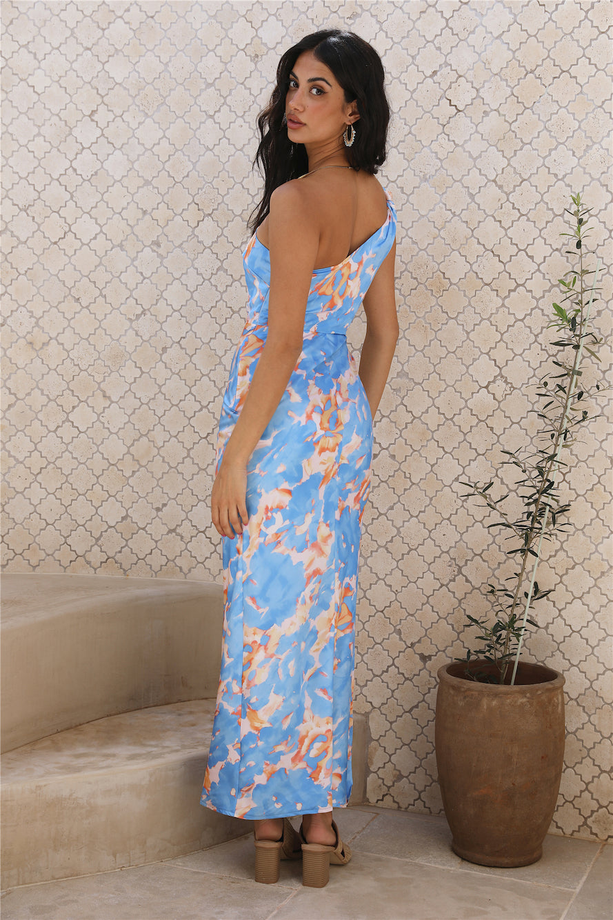 She Is Beauty Midi Dress Blue