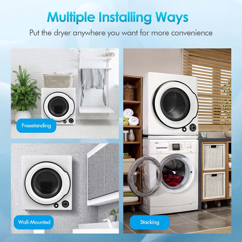 13.2 lbs Front Load Tumble Dryer for Apartments Dorms RVs, 1350W Portable Clothes Dryer with 5 Drying Modes