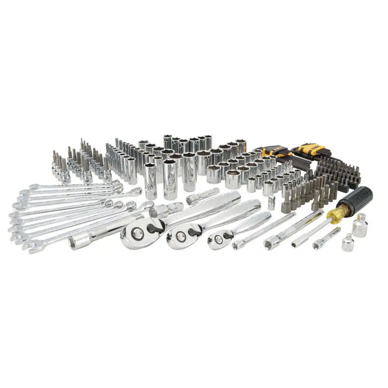 Dewalt 1/4 in.， 3/8 in.， and 1/2 in. Drive Polished Chrome Mechanics Tool Set (200-Piece)