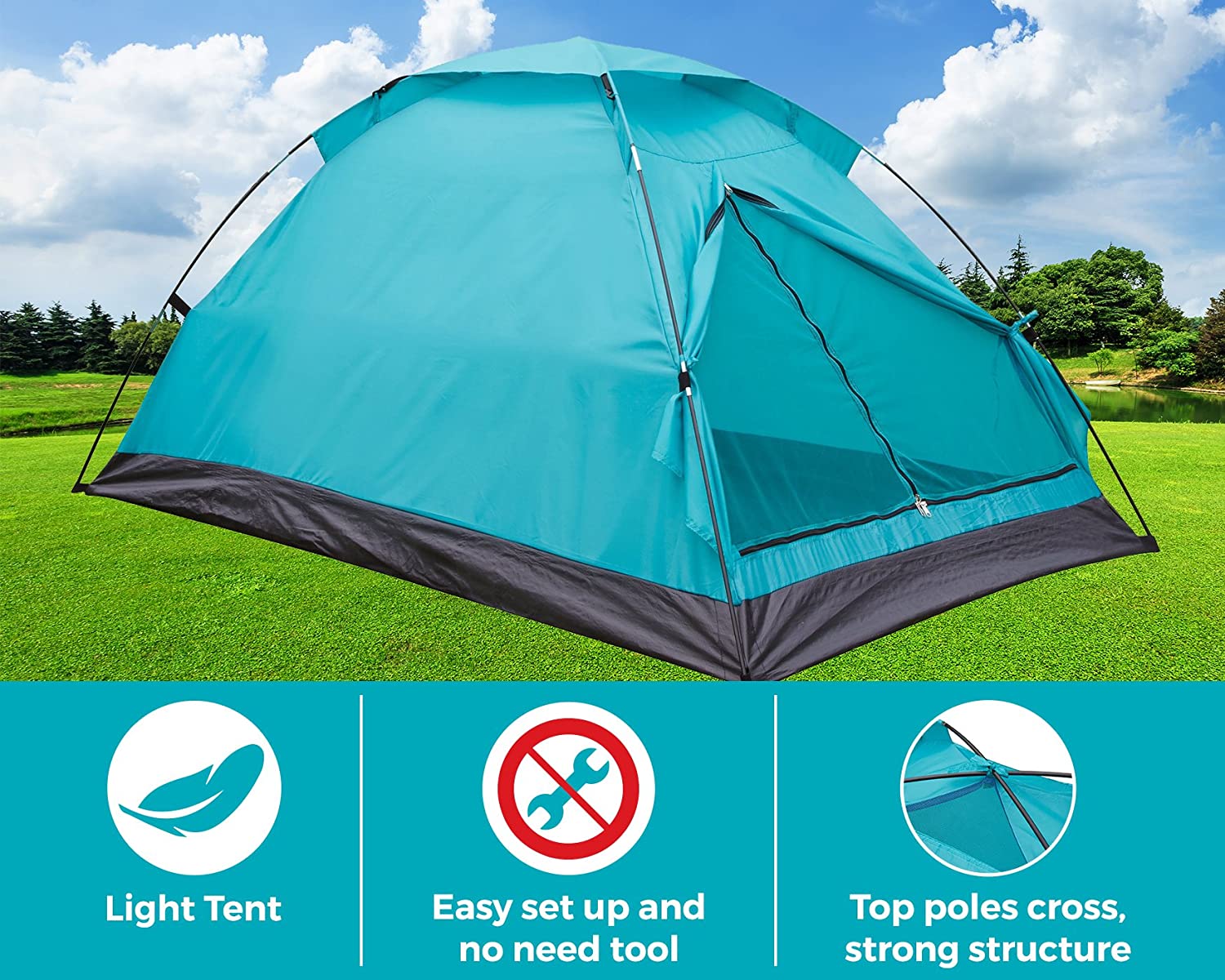 Alvantor Camping Tent Outdoor Backpacking Pop up Instant Portable Travel