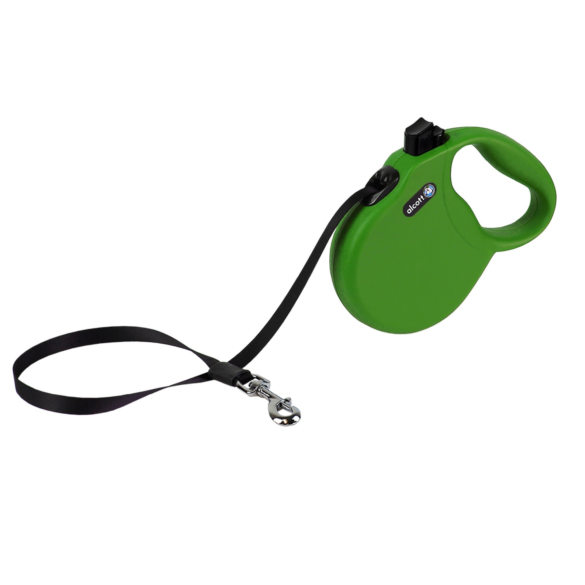 alcott Green Wanderer Retractable Dog Leash for Dogs Up To 65 lbs.， 16 ft.